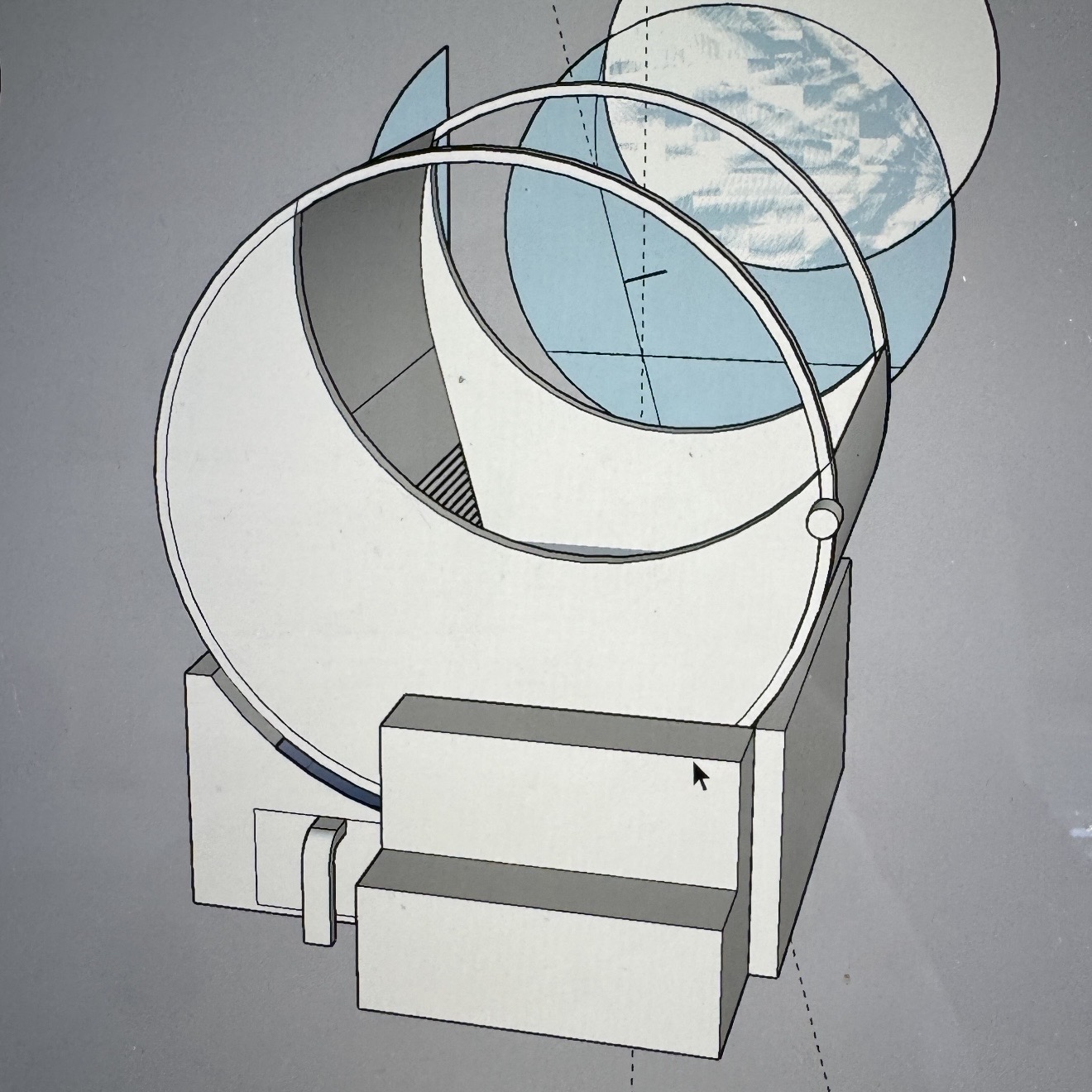 Early 3D design model of the Moonbox