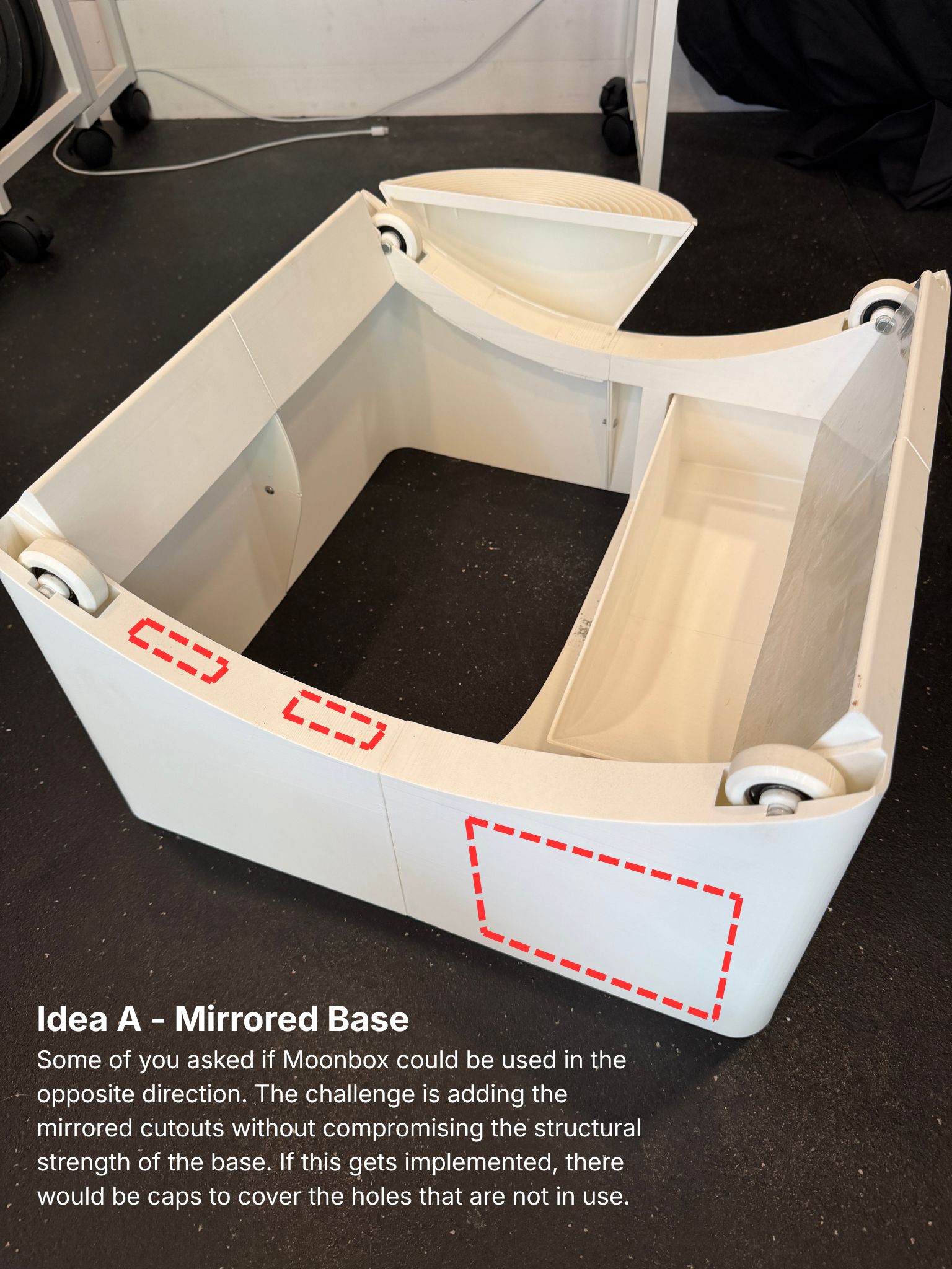 Idea A, Mirrored Base - exploring whether Moonbox could be used in the opposite direction