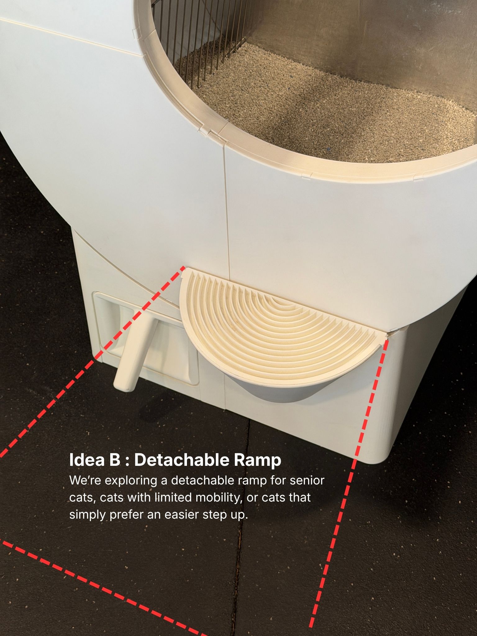 Idea B, Detachable Ramp - exploring a detachable ramp for senior cats or cats with limited mobility